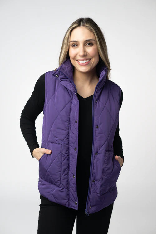 PREORDER  Michelle Mae | Remy Zip Up Vest | Purple