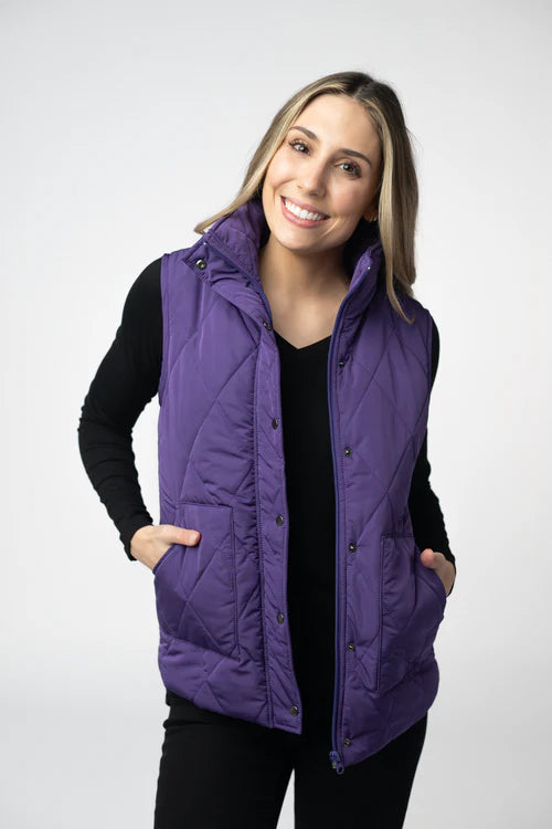 PREORDER  Michelle Mae | Remy Zip Up Vest | Purple