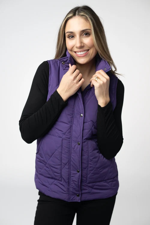 PREORDER  Michelle Mae | Remy Zip Up Vest | Purple
