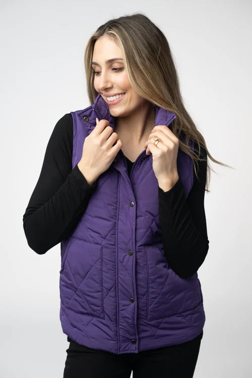 PREORDER  Michelle Mae | Remy Zip Up Vest | Purple