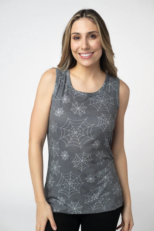 PREORDER  Michelle Mae | Ava Tank | Faded Black Webs - ETA END AUG