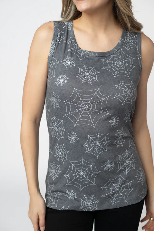 PREORDER  Michelle Mae | Ava Tank | Faded Black Webs - ETA END AUG