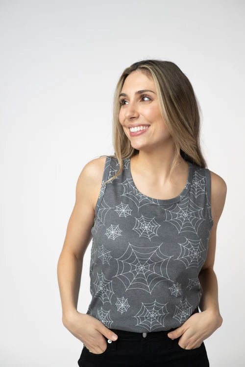 PREORDER  Michelle Mae | Ava Tank | Faded Black Webs - ETA END AUG