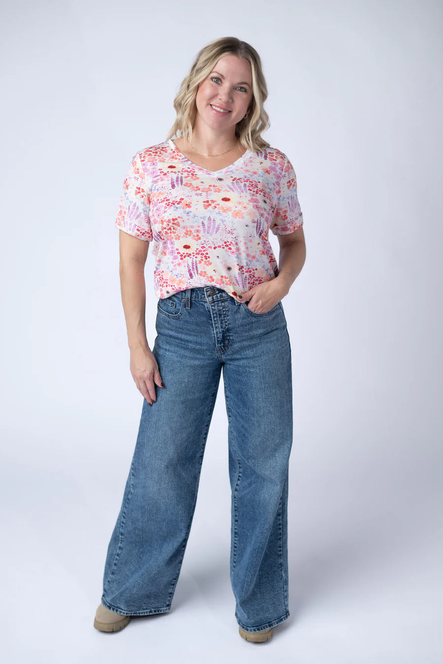 Michelle Mae | Sophie Tee | Coral Sunset Floral