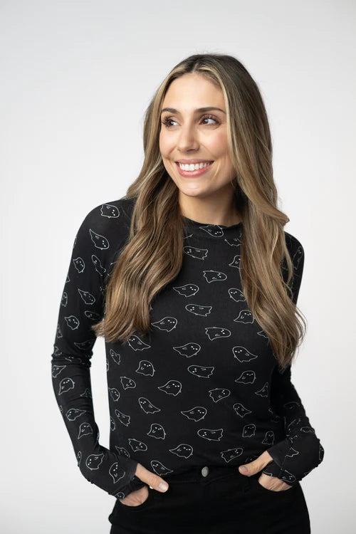 PREORDER  Michelle Mae | Blair Long Sleeve Top | Midnight Ghosts