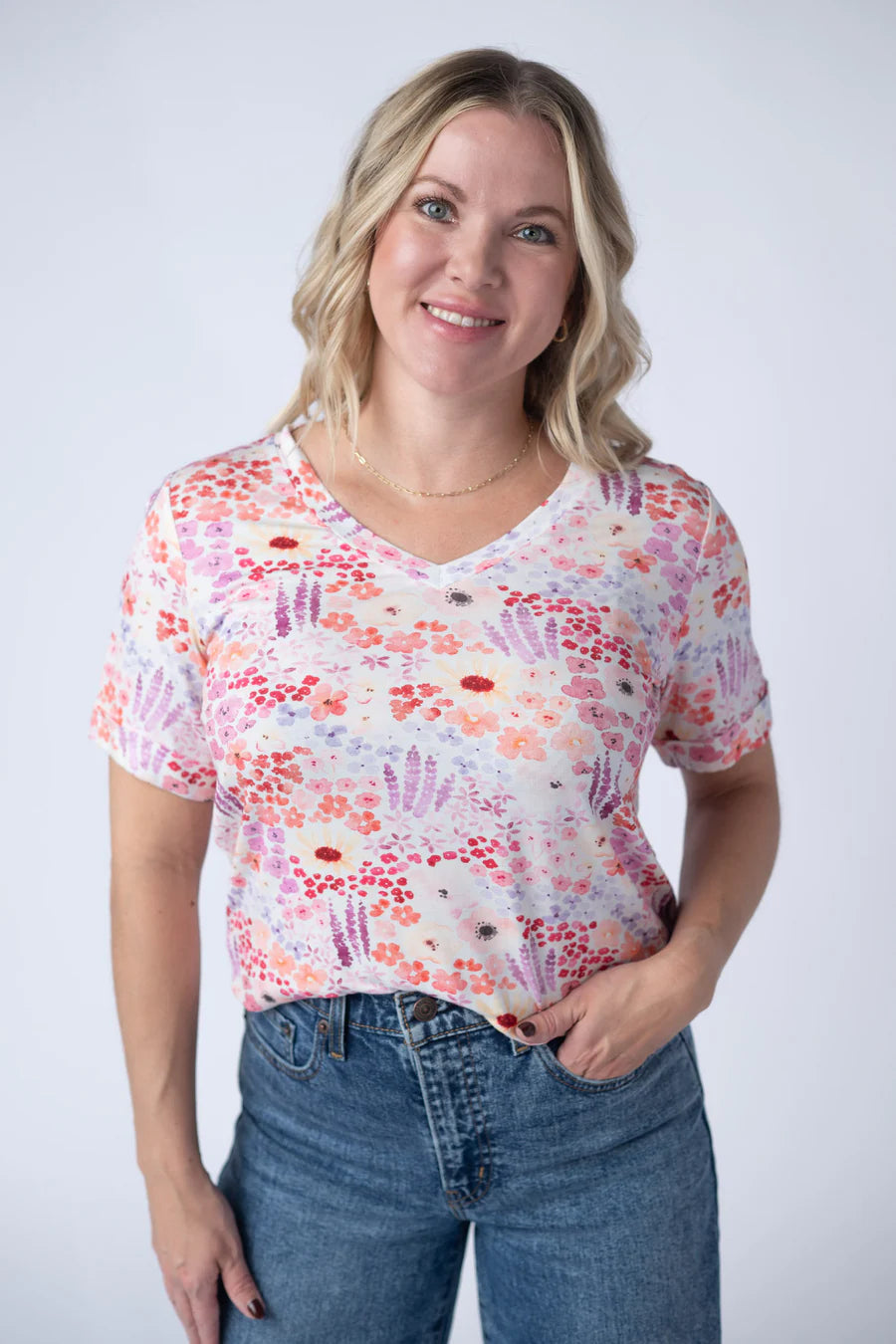 Michelle Mae | Sophie Tee | Coral Sunset Floral