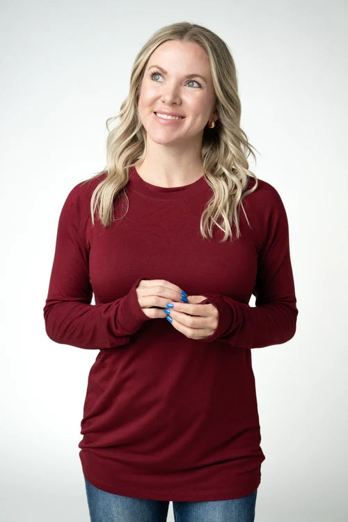 PREORDER  Michelle Mae | Blair Long Sleeve Top | Cranberry