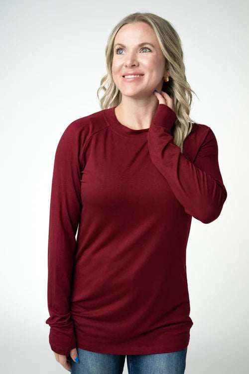 PREORDER  Michelle Mae | Blair Long Sleeve Top | Cranberry