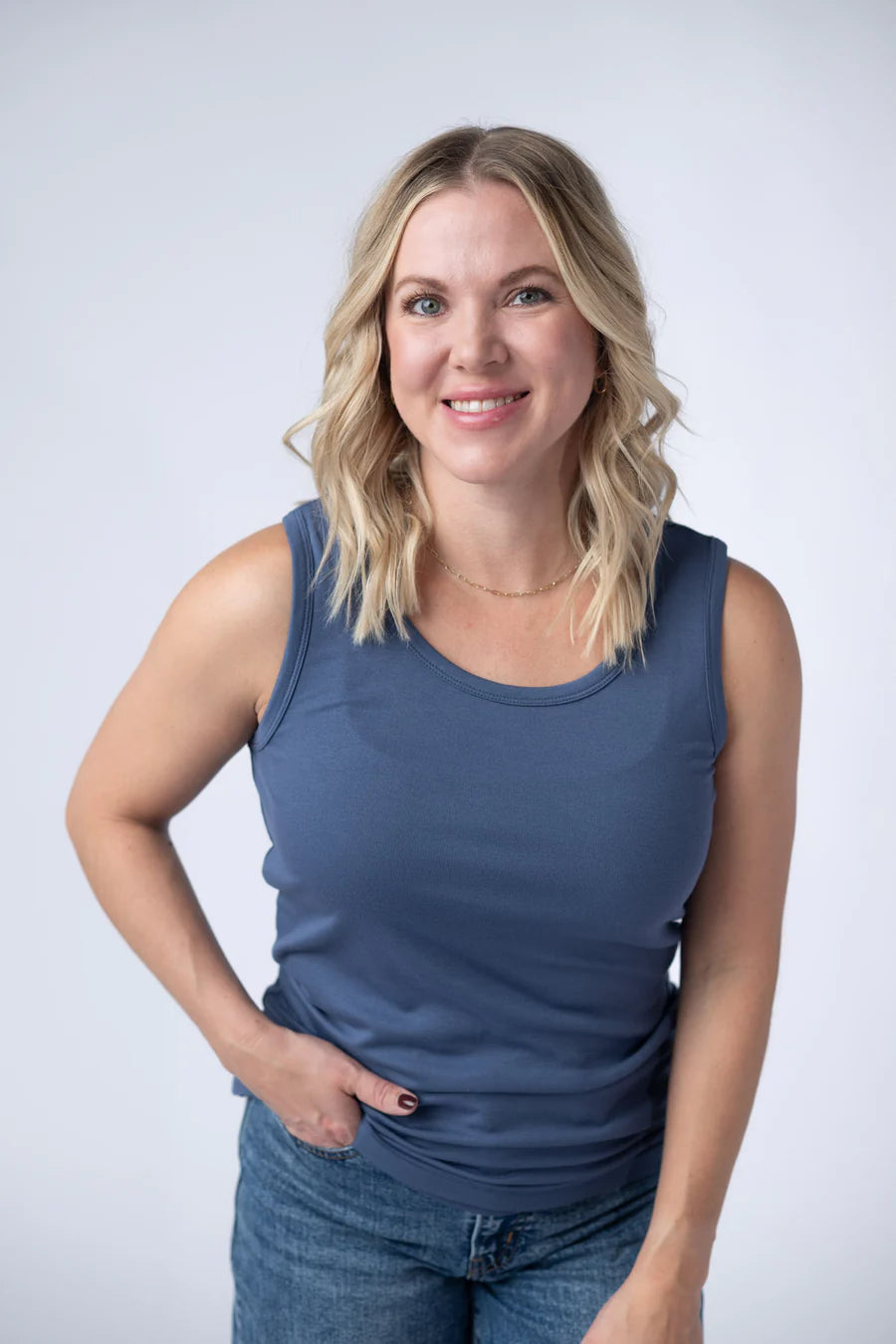 Michelle Mae | Ava Tank | Blue