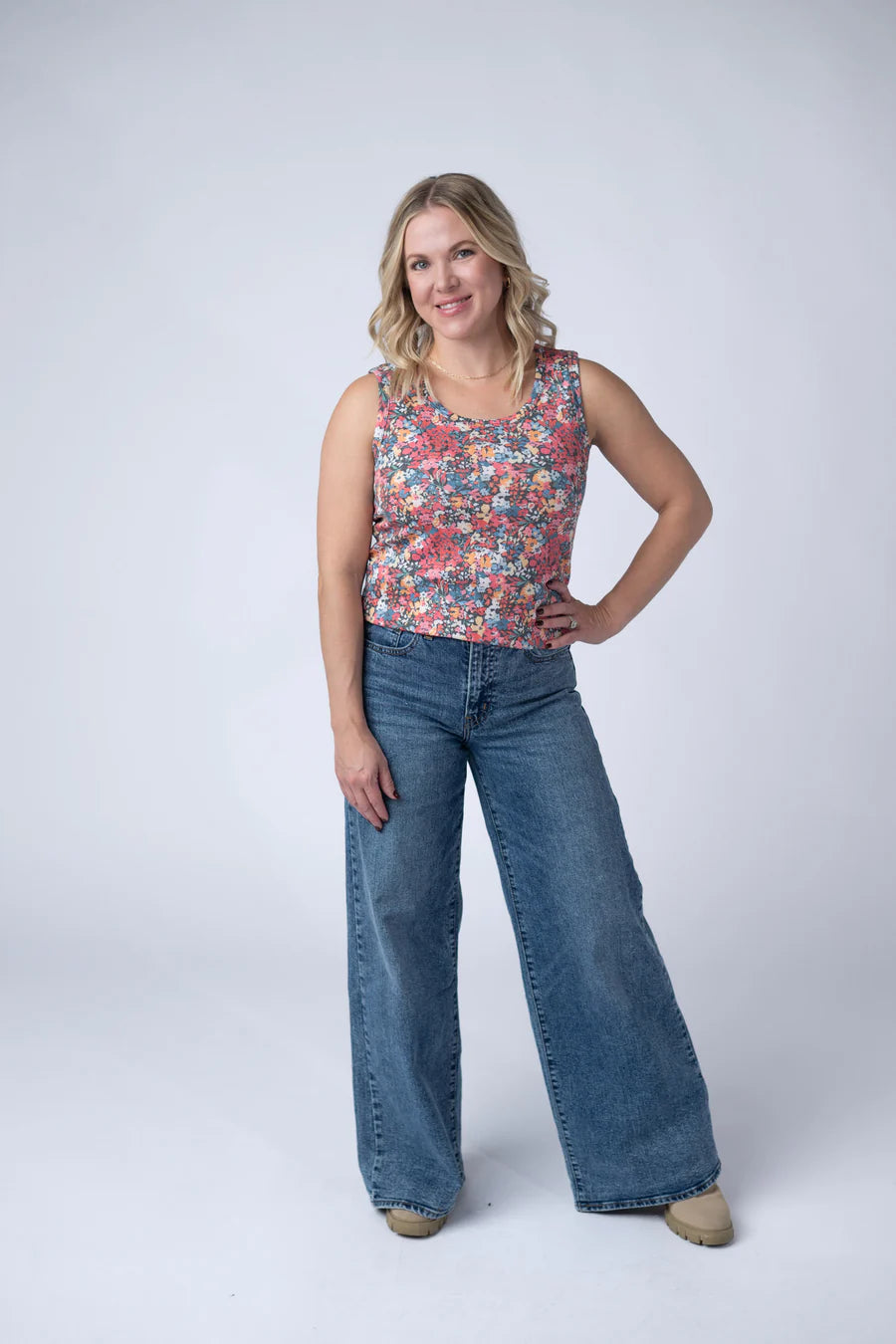 Michelle Mae | Ava Tank | Bright Floral