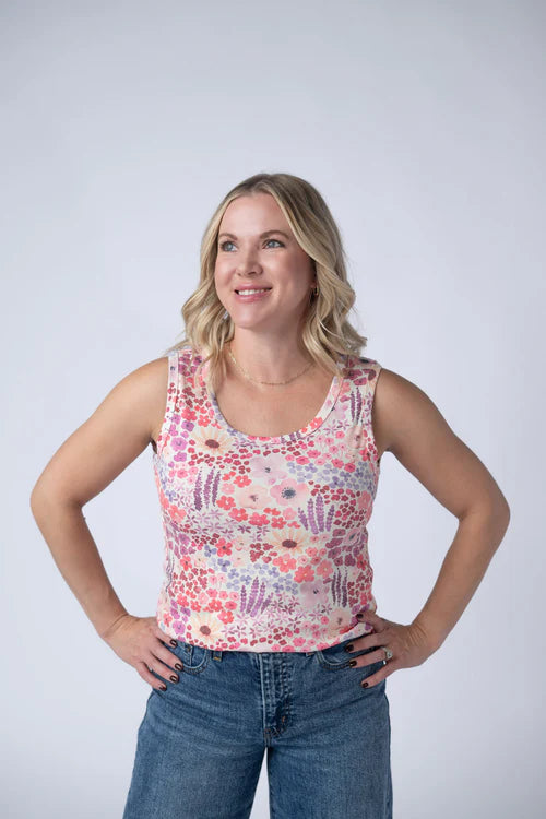 Michelle Mae | Ava Tank | Coral Sunset Floral