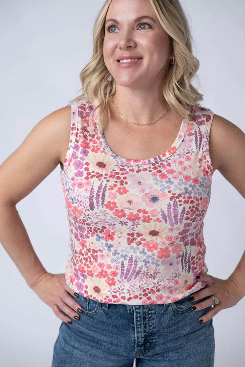 Michelle Mae | Ava Tank | Coral Sunset Floral