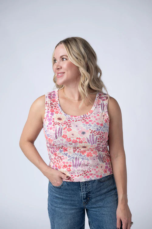 Michelle Mae | Ava Tank | Coral Sunset Floral