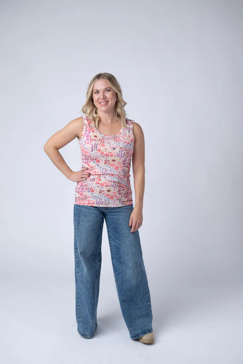 Michelle Mae | Ava Tank | Coral Sunset Floral