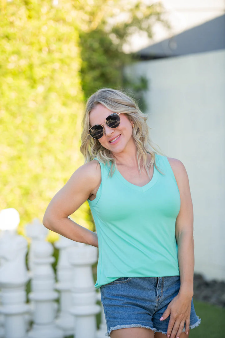 Michelle Mae | Noelle Tank | Turquoise