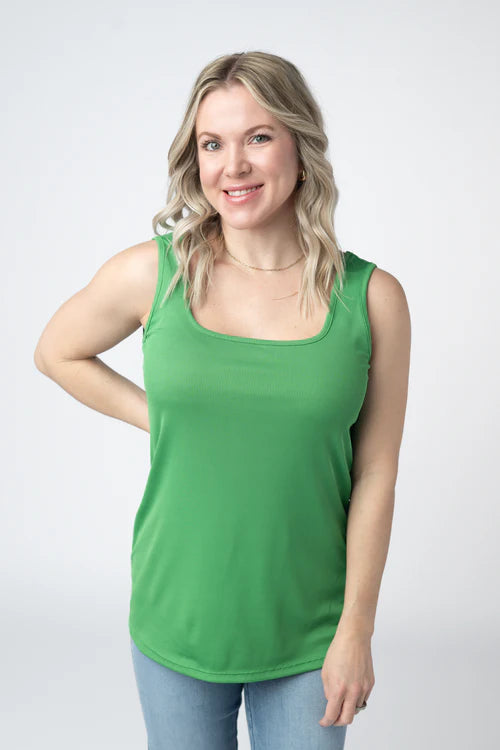PREORDER  Michelle Mae | Rachel Ribbed Tank | Kelly Green