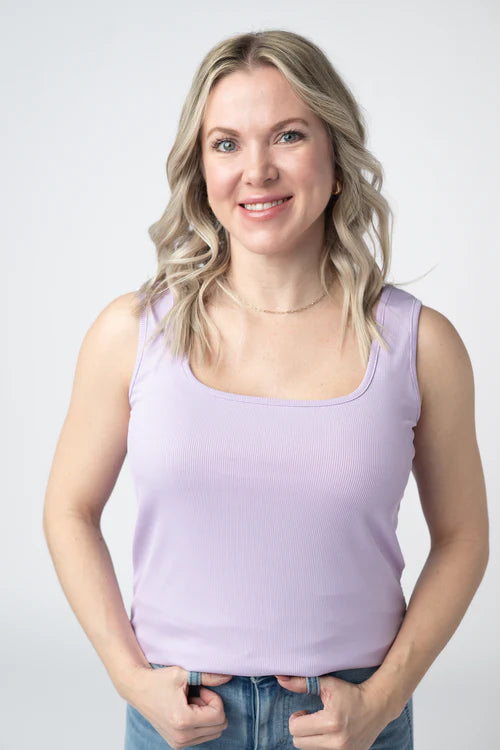 Michelle Mae | Rachel Ribbed Tank | Lavender