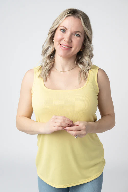 PREORDER  Michelle Mae | Rachel Ribbed Tank | Yellow