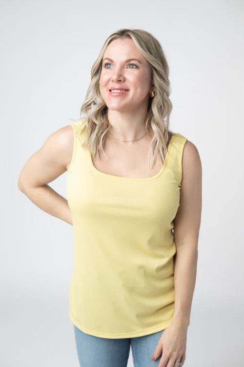PREORDER  Michelle Mae | Rachel Ribbed Tank | Yellow