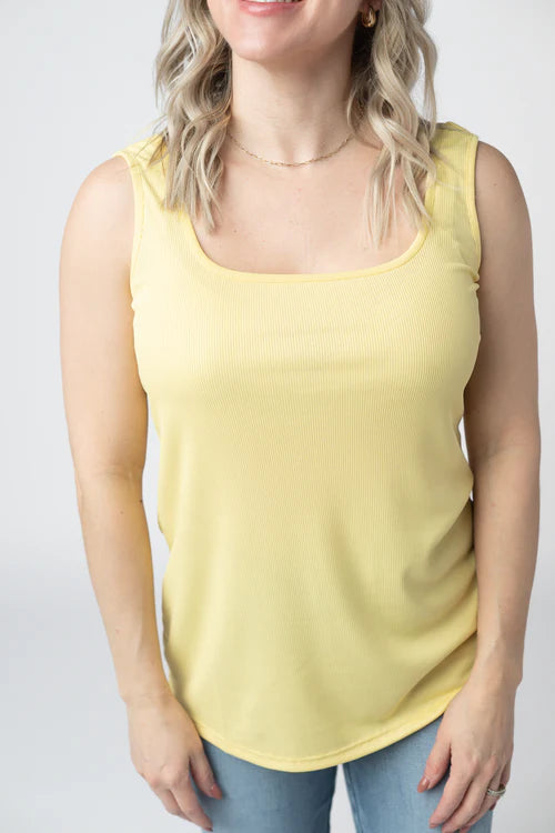 PREORDER  Michelle Mae | Rachel Ribbed Tank | Yellow