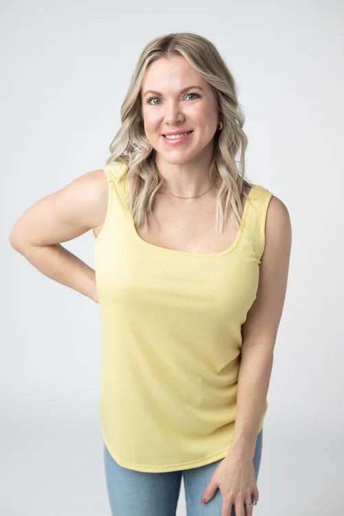 PREORDER  Michelle Mae | Rachel Ribbed Tank | Yellow
