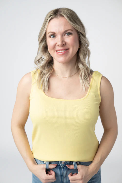 PREORDER  Michelle Mae | Rachel Ribbed Tank | Yellow