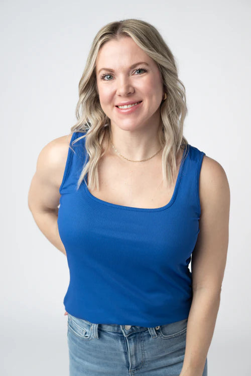 PREORDER  Michelle Mae | Rachel Ribbed Tank | Royal Blue