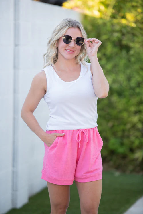 Michelle Mae | Weslie Waffle Shorts | Pink