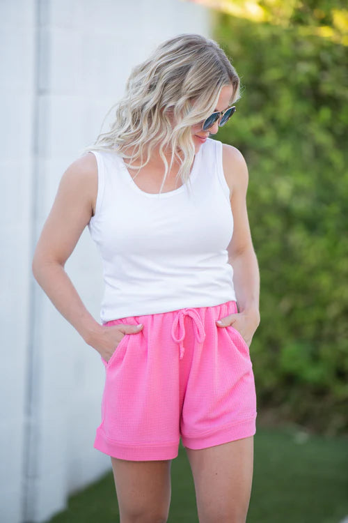 Michelle Mae | Weslie Waffle Shorts | Pink