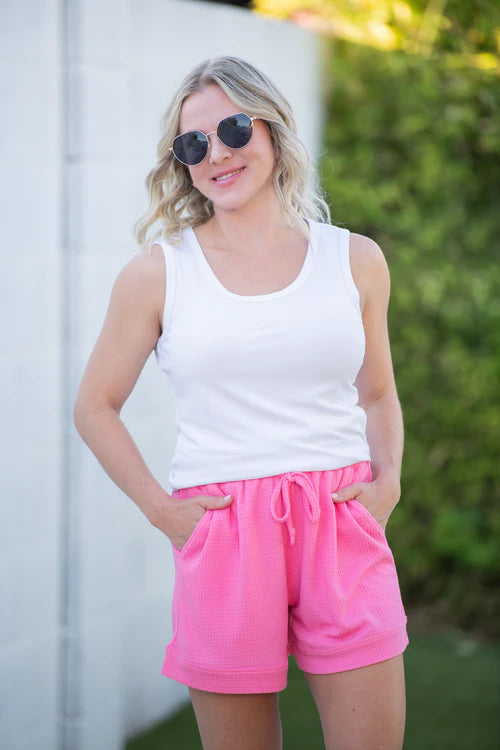 Michelle Mae | Weslie Waffle Shorts | Pink