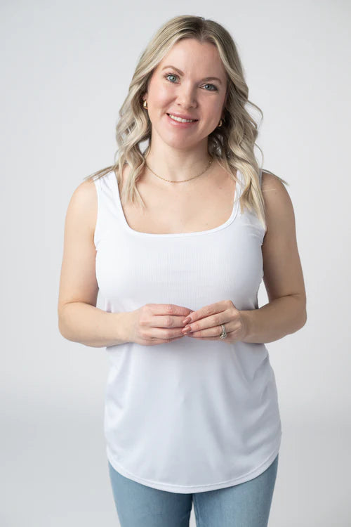 PREORDER  Michelle Mae | Rachel Ribbed Tank | White