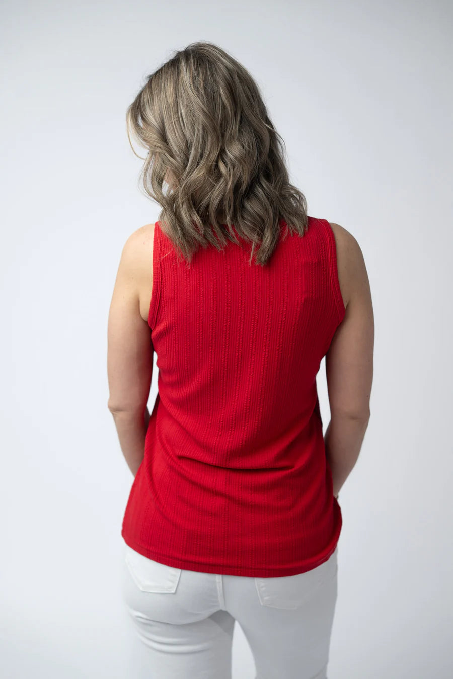 PREORDER  Michelle Mae | Mila Zipper Tank | Red