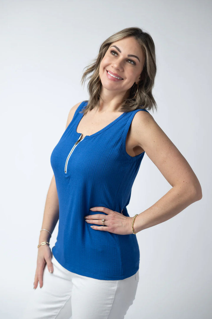 PREORDER  Michelle Mae | Mila Zipper Tank | Royal Blue