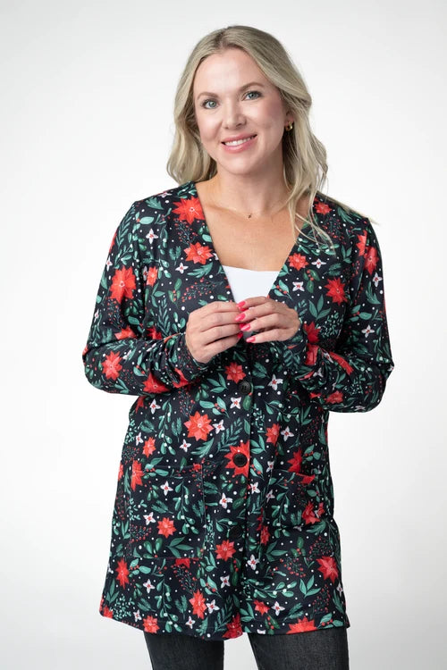 PREORDER  Michelle Mae | Cori Cardigan | Pointsettia Nights
