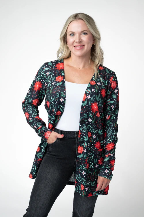 PREORDER  Michelle Mae | Cori Cardigan | Pointsettia Nights
