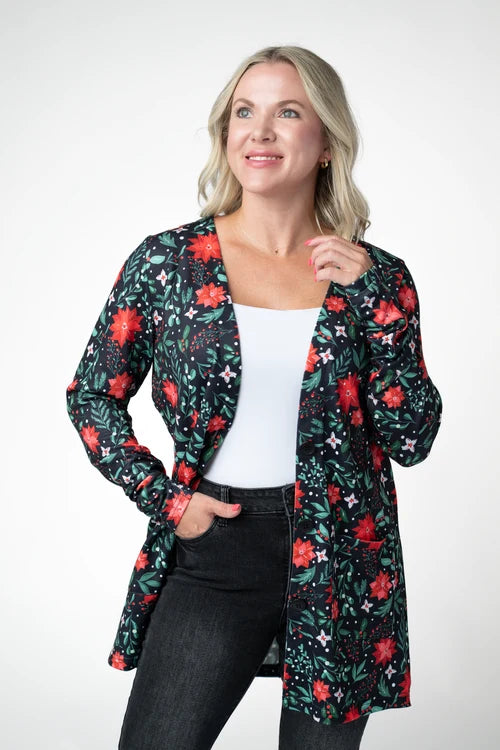PREORDER  Michelle Mae | Cori Cardigan | Pointsettia Nights