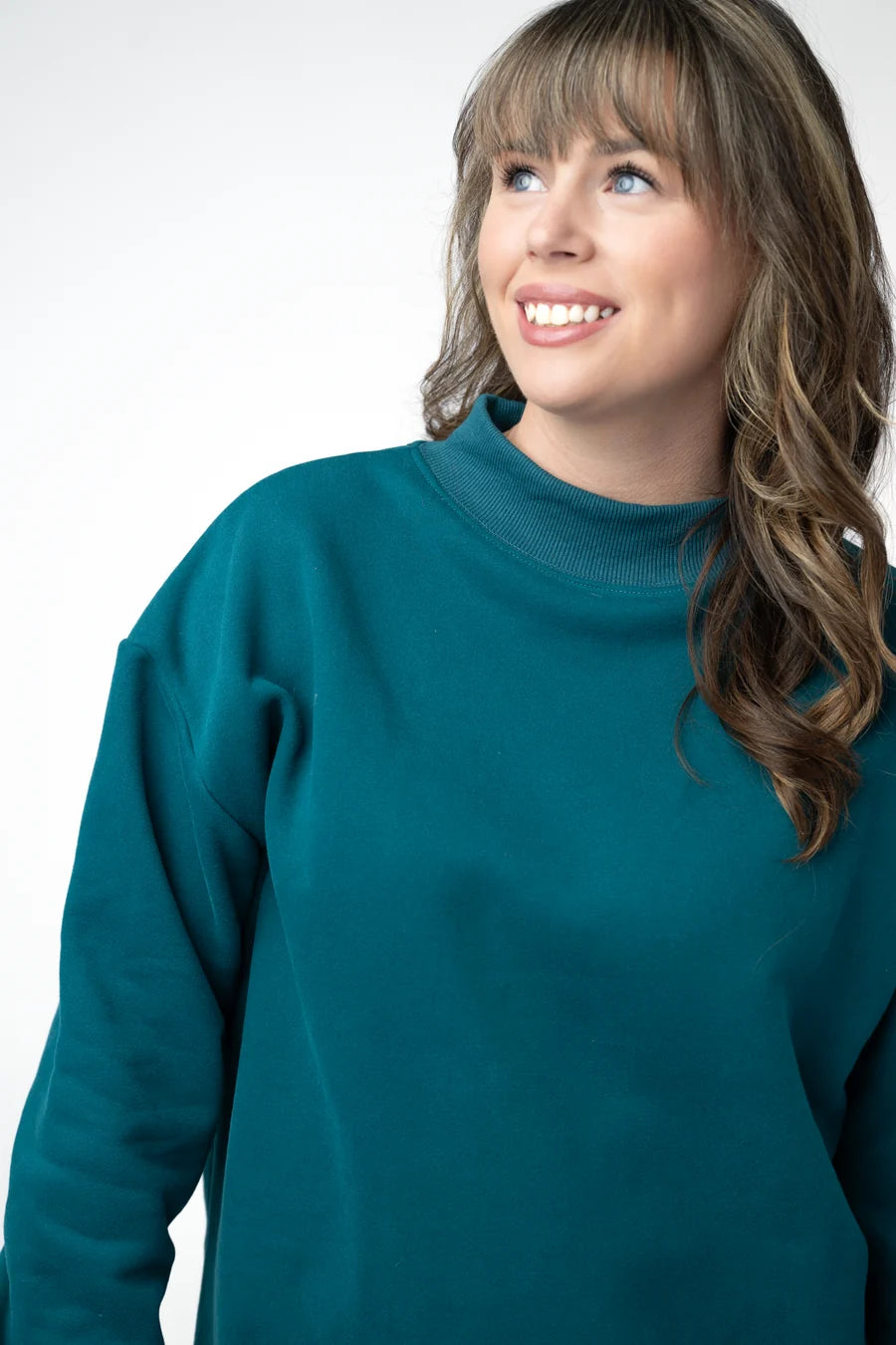 PREORDER  Michelle Mae | Marley Mock Neck Sweatshirt | Teal