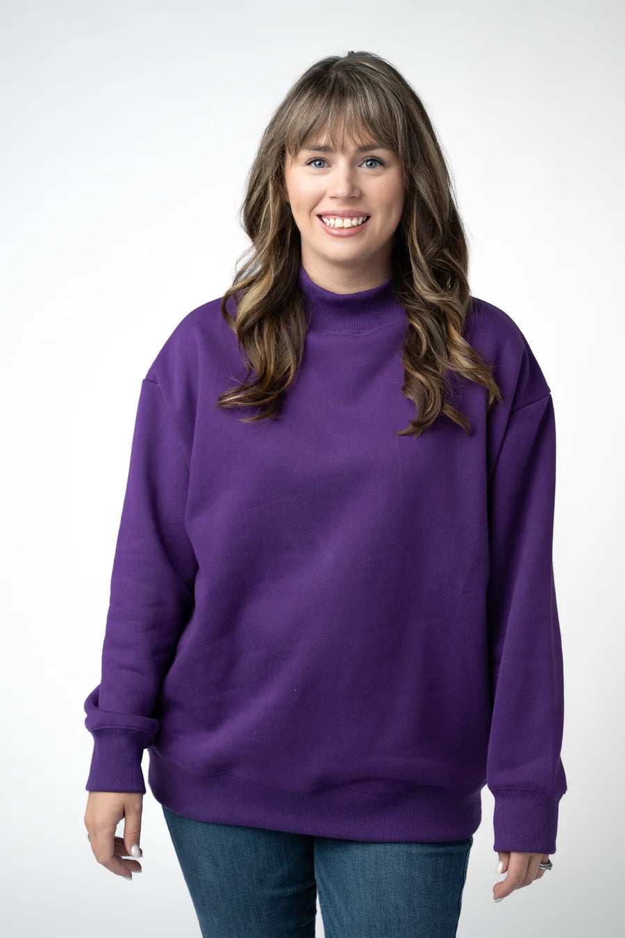 PREORDER  Michelle Mae | Marley Mock Neck Sweatshirt | Purple
