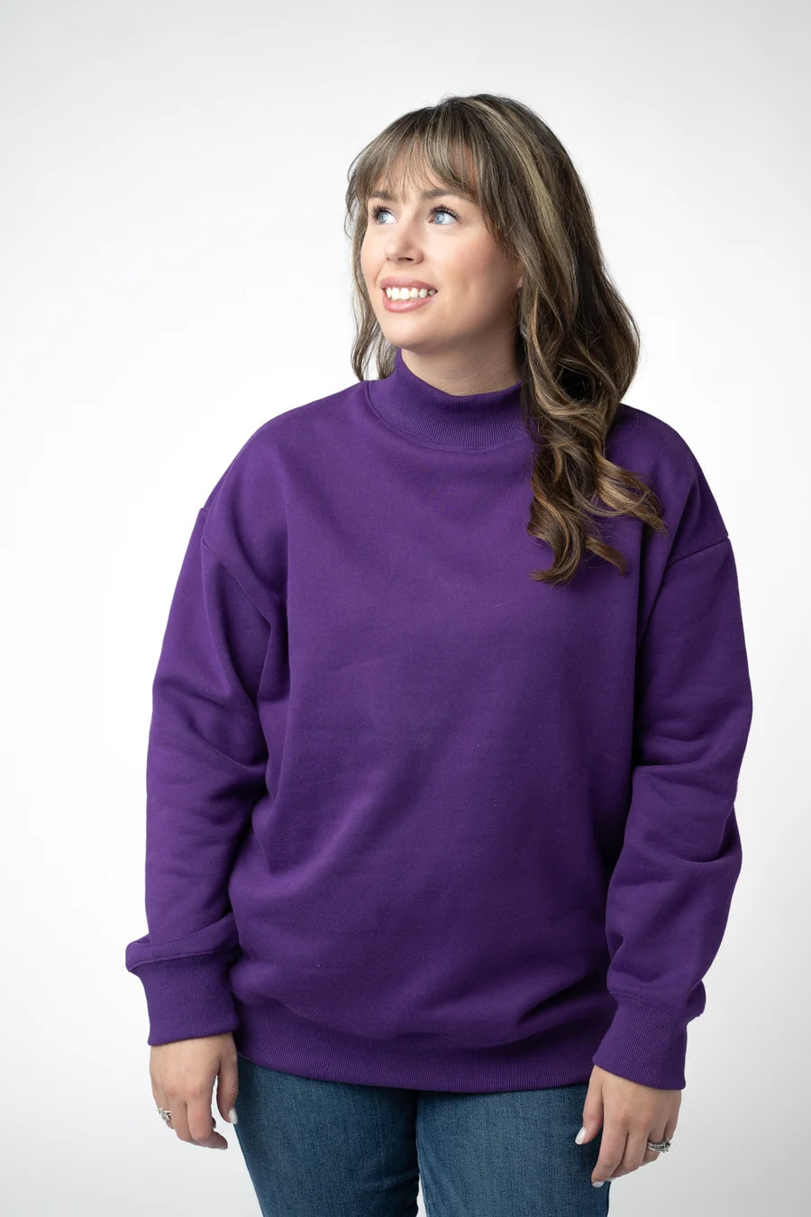 PREORDER  Michelle Mae | Marley Mock Neck Sweatshirt | Purple