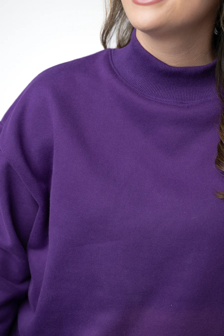 PREORDER  Michelle Mae | Marley Mock Neck Sweatshirt | Purple