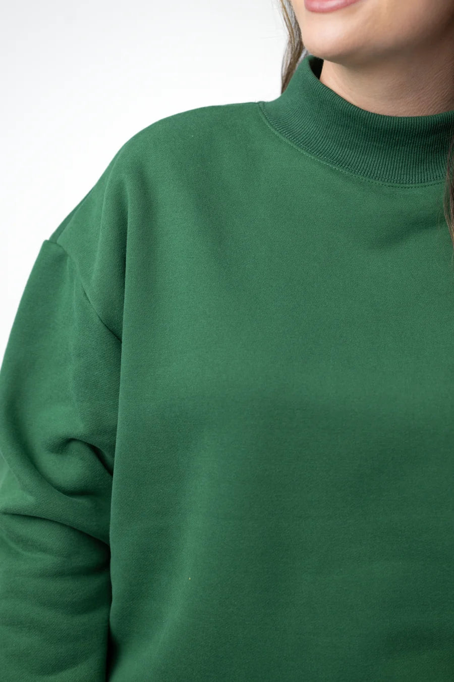 PREORDER  Michelle Mae | Marley Mock Neck Sweatshirt | Forest Green