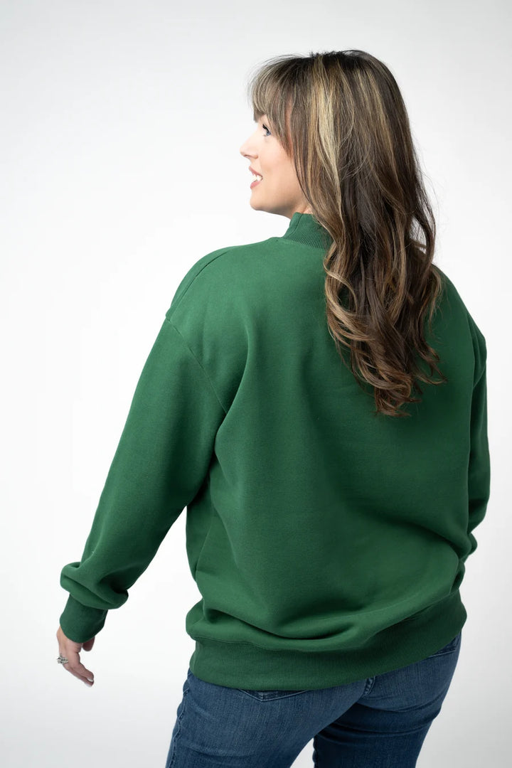 PREORDER  Michelle Mae | Marley Mock Neck Sweatshirt | Forest Green