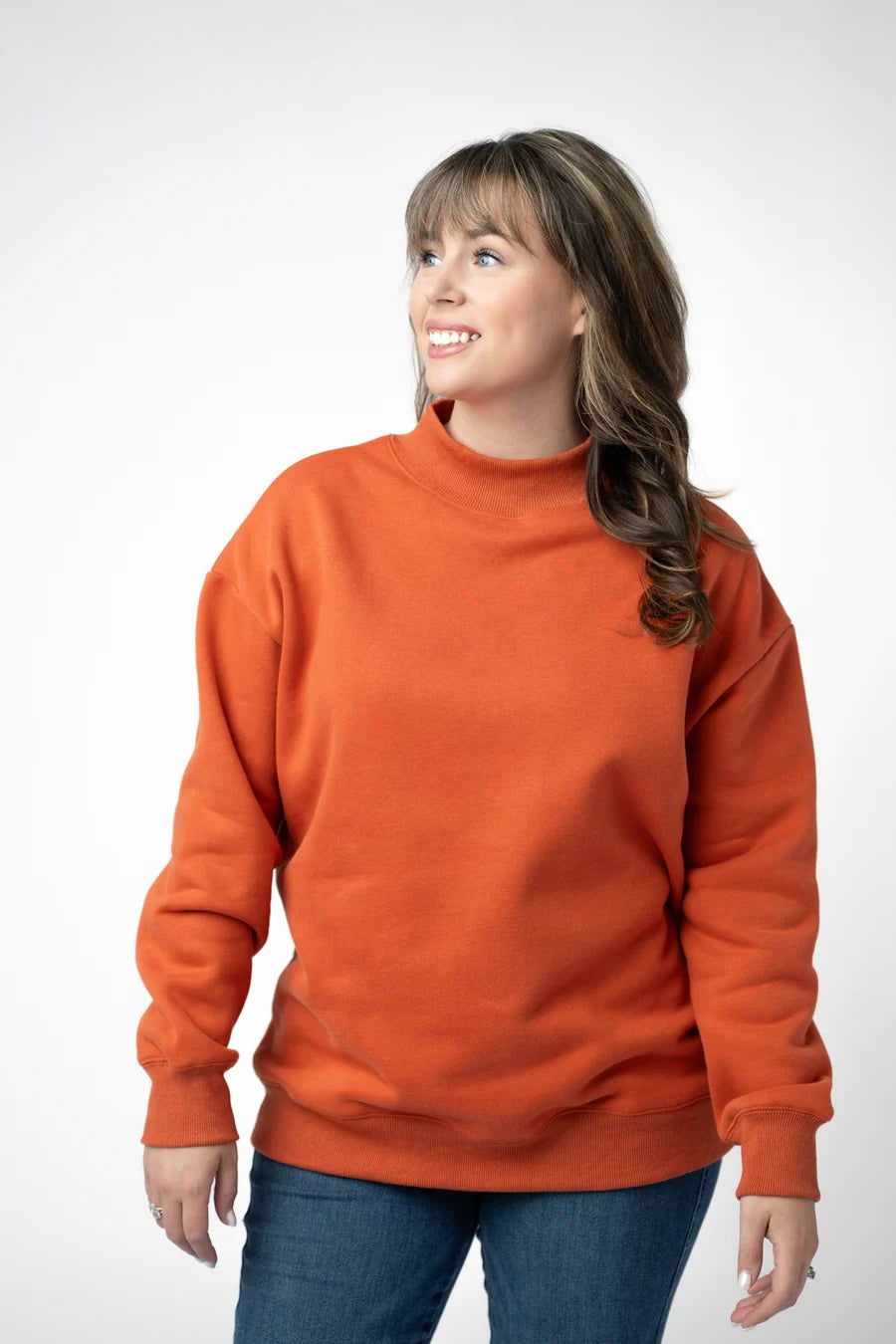 PREORDER  Michelle Mae | Marley Mock Neck Sweatshirt | Pumpkin
