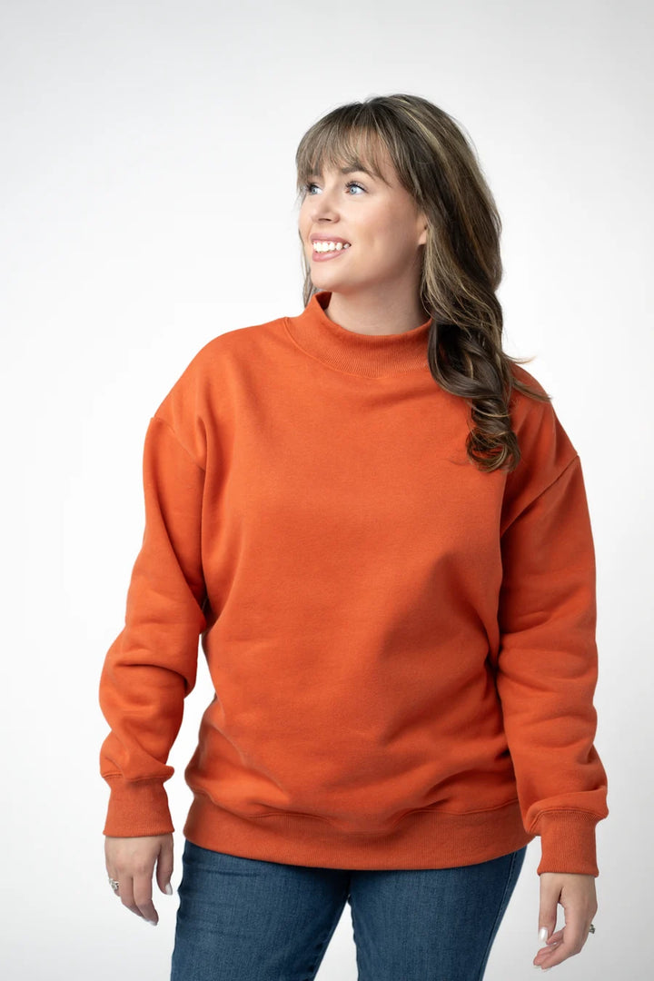 PREORDER  Michelle Mae | Marley Mock Neck Sweatshirt | Pumpkin