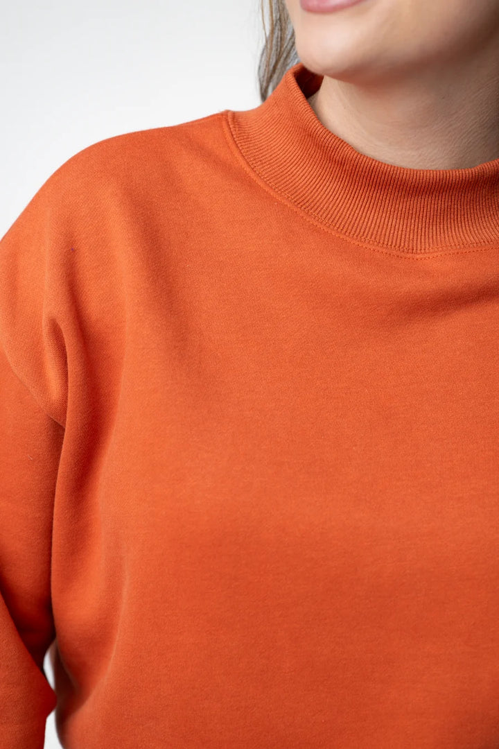 PREORDER  Michelle Mae | Marley Mock Neck Sweatshirt | Pumpkin