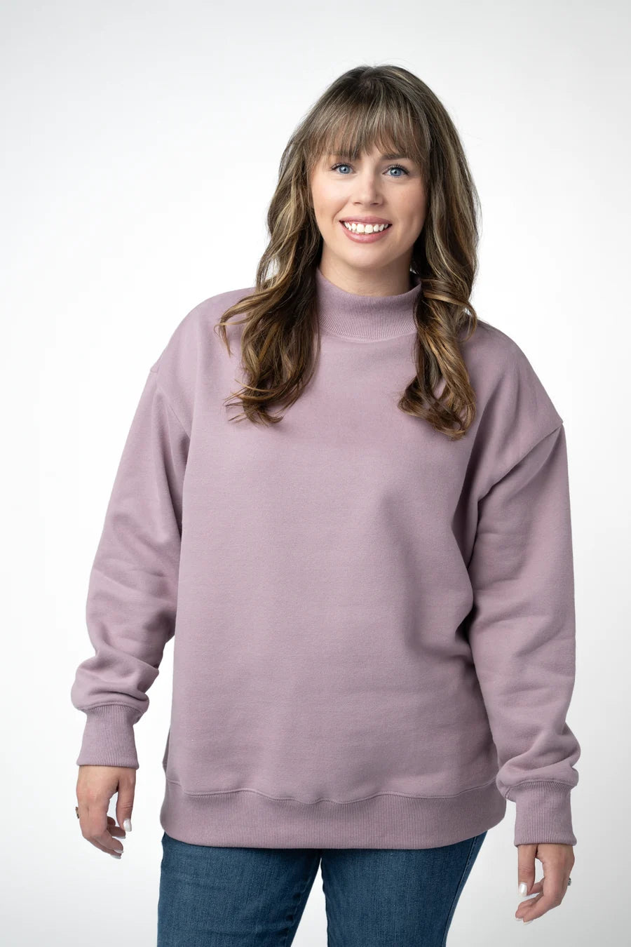 PREORDER  Michelle Mae | Marley Mock Neck Sweatshirt | Mauve