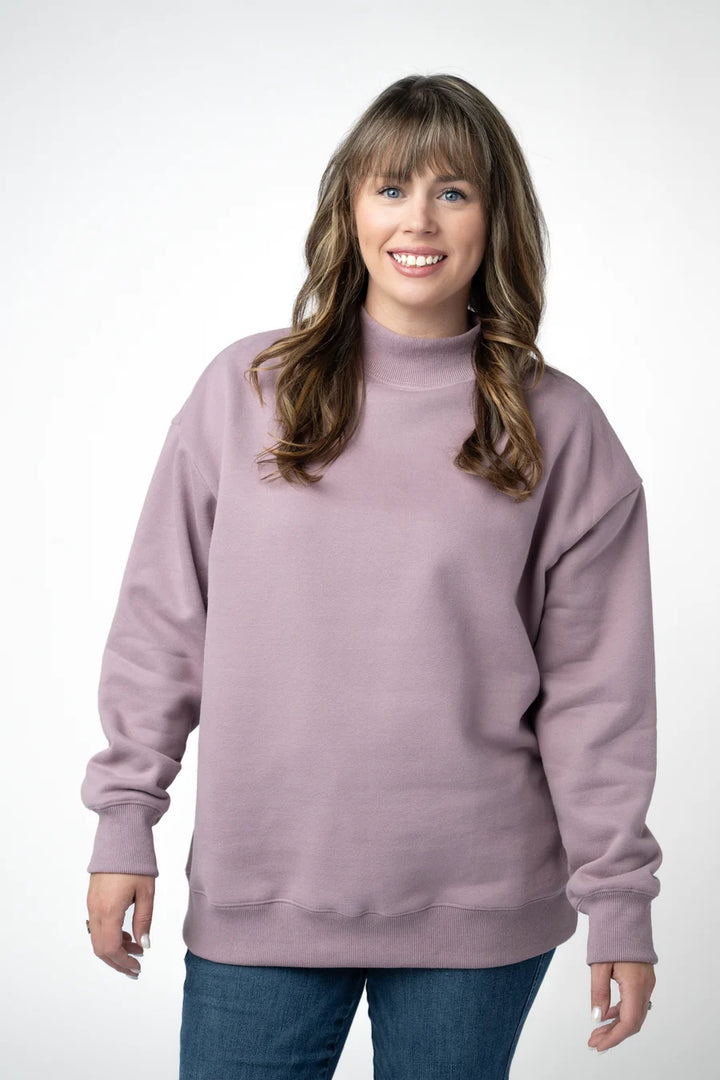 PREORDER  Michelle Mae | Marley Mock Neck Sweatshirt | Mauve