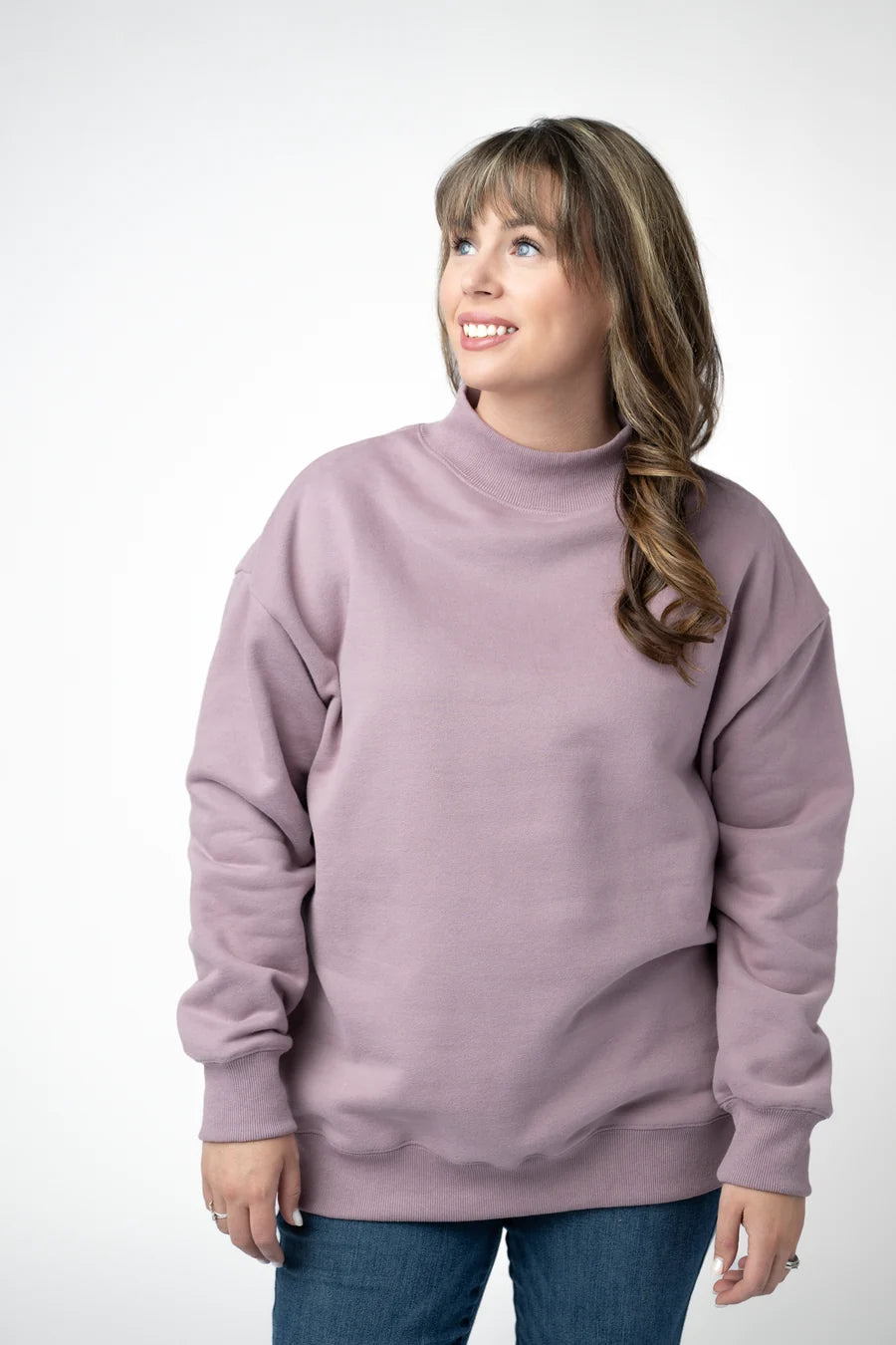 PREORDER  Michelle Mae | Marley Mock Neck Sweatshirt | Mauve