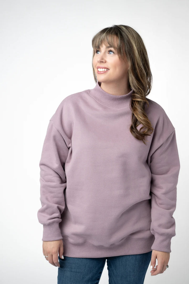PREORDER  Michelle Mae | Marley Mock Neck Sweatshirt | Mauve