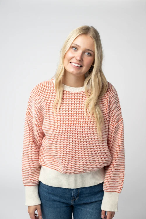 PREORDER  Michelle Mae | Charlotte Sweater | Orange & Ivory